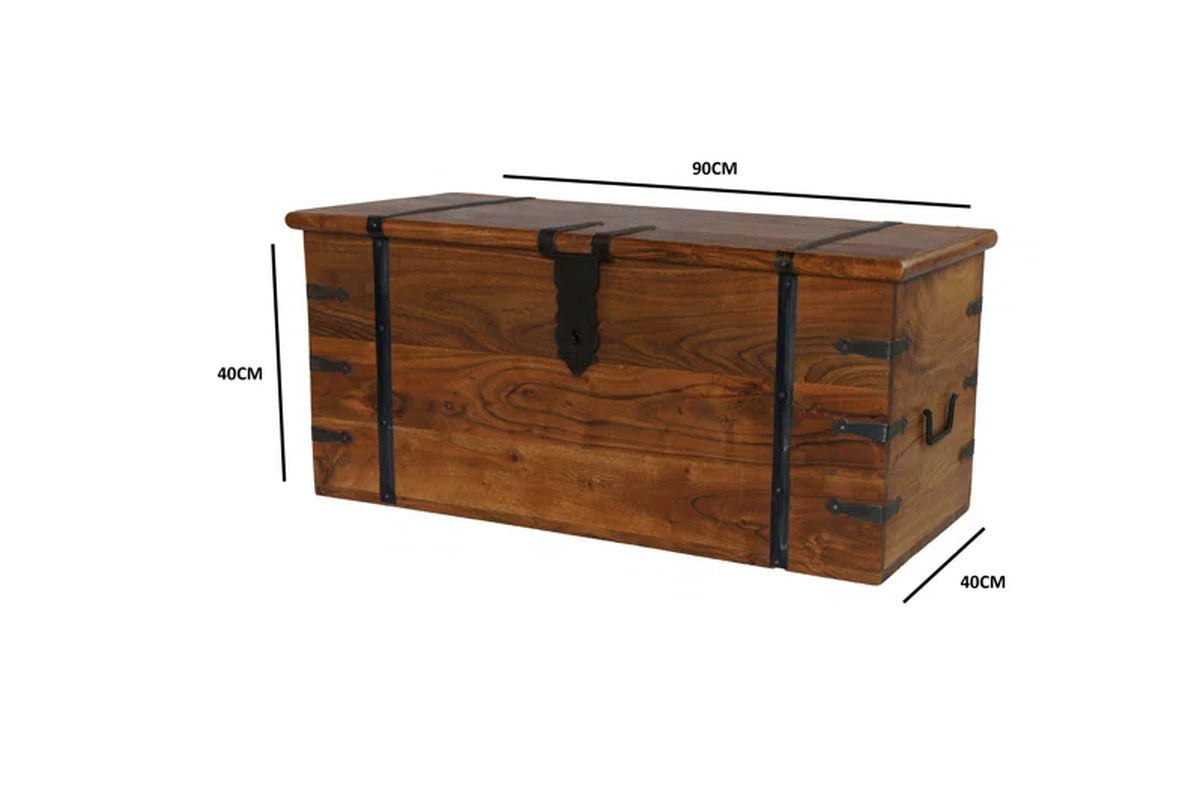 Balic Solid Wood Trunk Coffee Table with Storage
