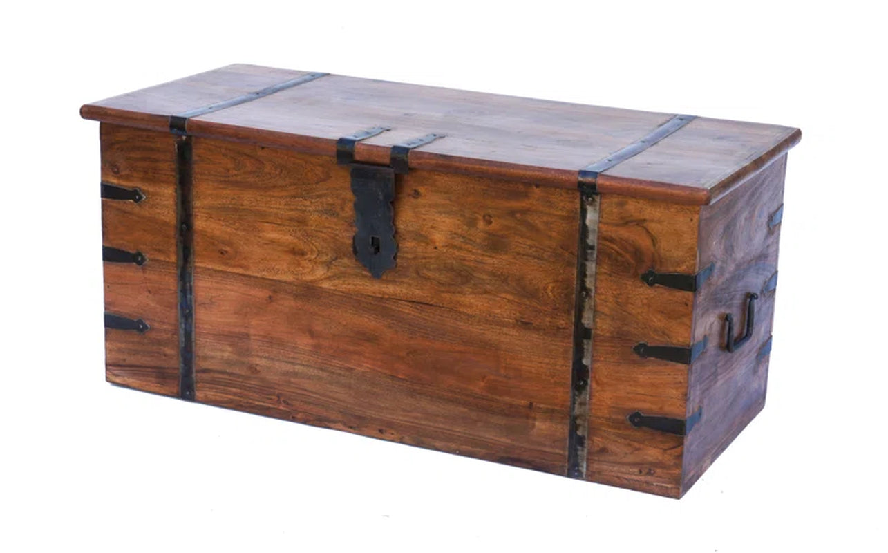 Balic Solid Wood Trunk Coffee Table with Storage