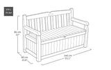 265L Outdoor Garden Storage Bench Box with Seating for 2, Weather Resistant Grey