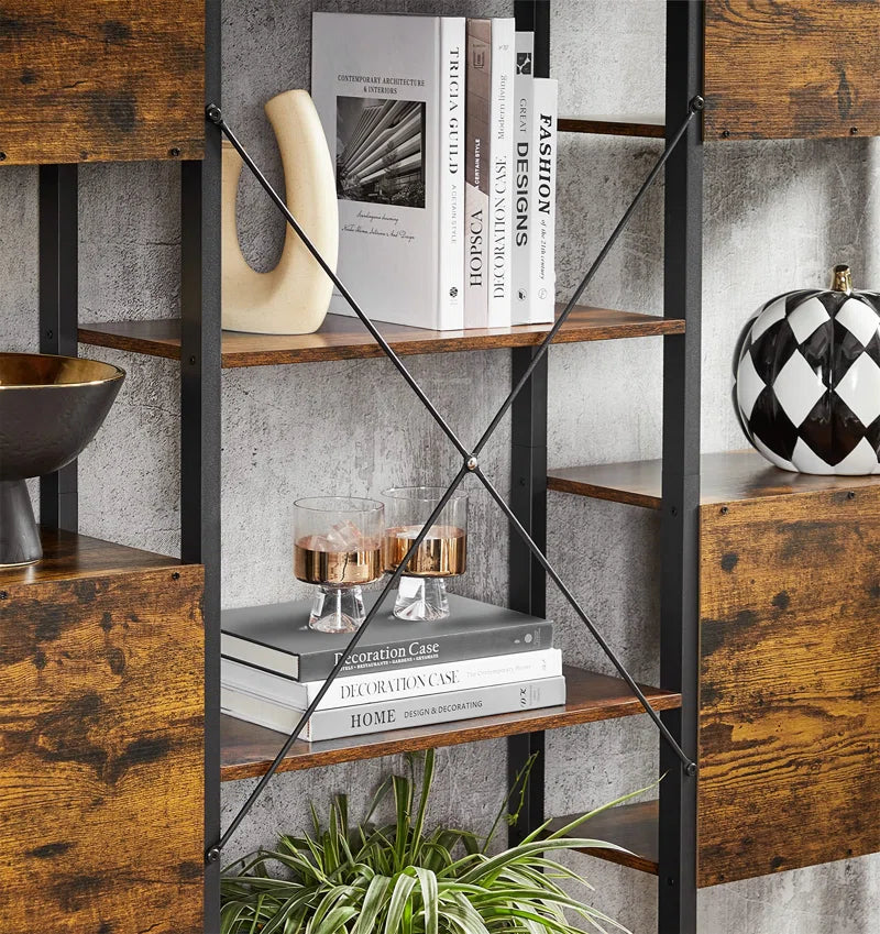 Jaliyah 166Cm H X 158Cm W Steel Etagere Bookcase