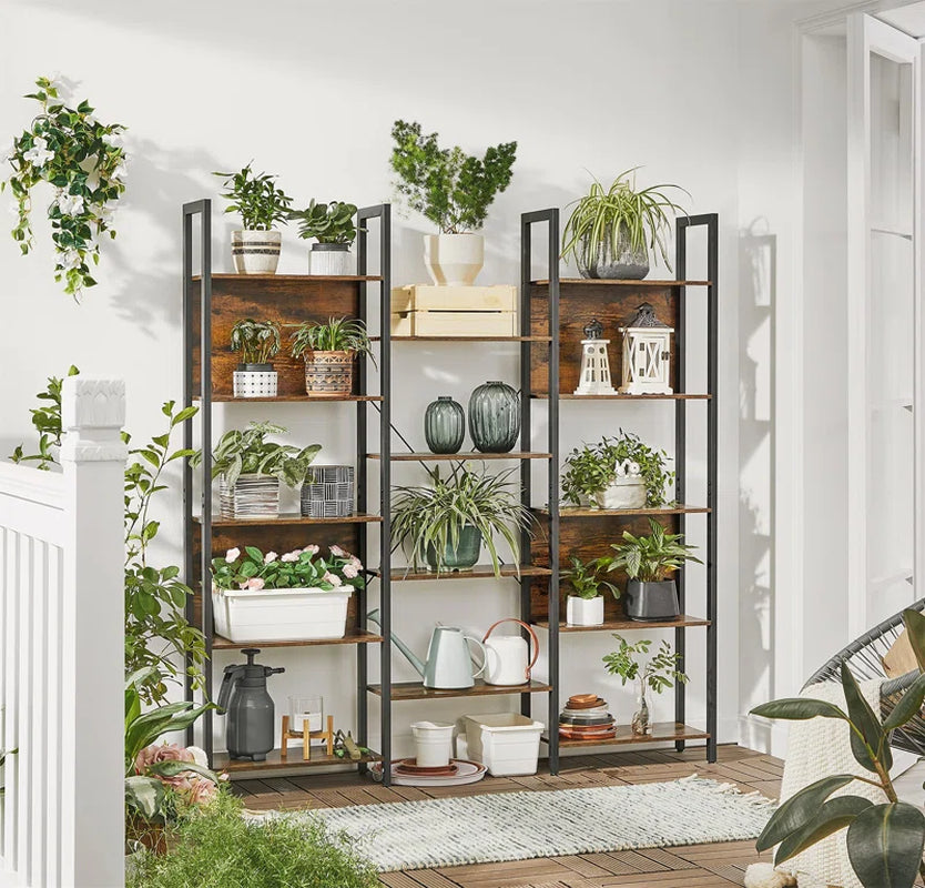 Jaliyah 166Cm H X 158Cm W Steel Etagere Bookcase