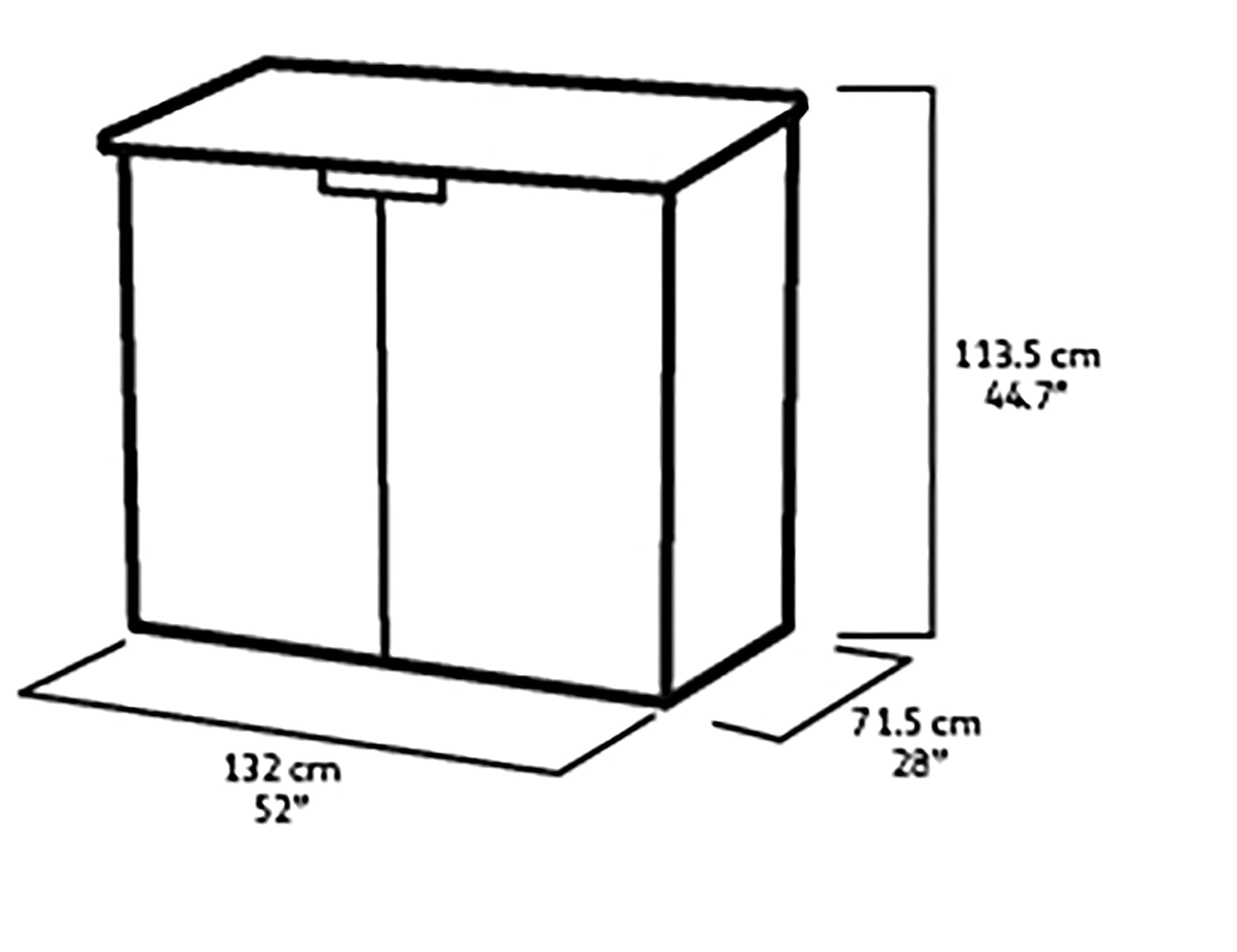 Outdoor Garden Storage Box Shed with Lift-Up Lid & Front Doors, 880L Capacity