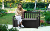 265L Outdoor Garden Storage Bench Box with Seating for 2, Weather Resistant Grey