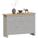 Arlington Sideboard, Buffet Table and Cupboard Cabinet, Grey & Oak