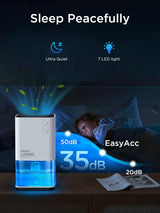 1200ml Portable Electric Dehumidifier with Auto Shut Off & LED Night Light White