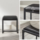 Dressing Table with Tri-Fold Mirror and Stool, 3 Drawers, Hair Dryer Holder, Industrial Rustic Brown & Black