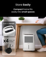 12L Compact Dehumidifier with Humidity Sensor, Sleep Mode & Laundry Drying