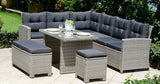 10 Seater Luxury Rattan Garden Dining Set with Cushions & Glass Table Grey Brown