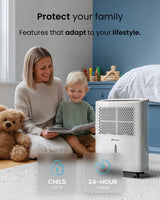 12L Compact Dehumidifier with Humidity Sensor, Sleep Mode & Laundry Drying