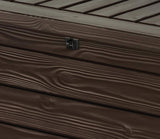 570L Outdoor Garden Storage Box, Brown Wood Panel Effect, Lockable, All-Weather, Fade-Free