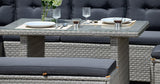 10 Seater Luxury Rattan Garden Dining Set with Cushions & Glass Table Grey Brown
