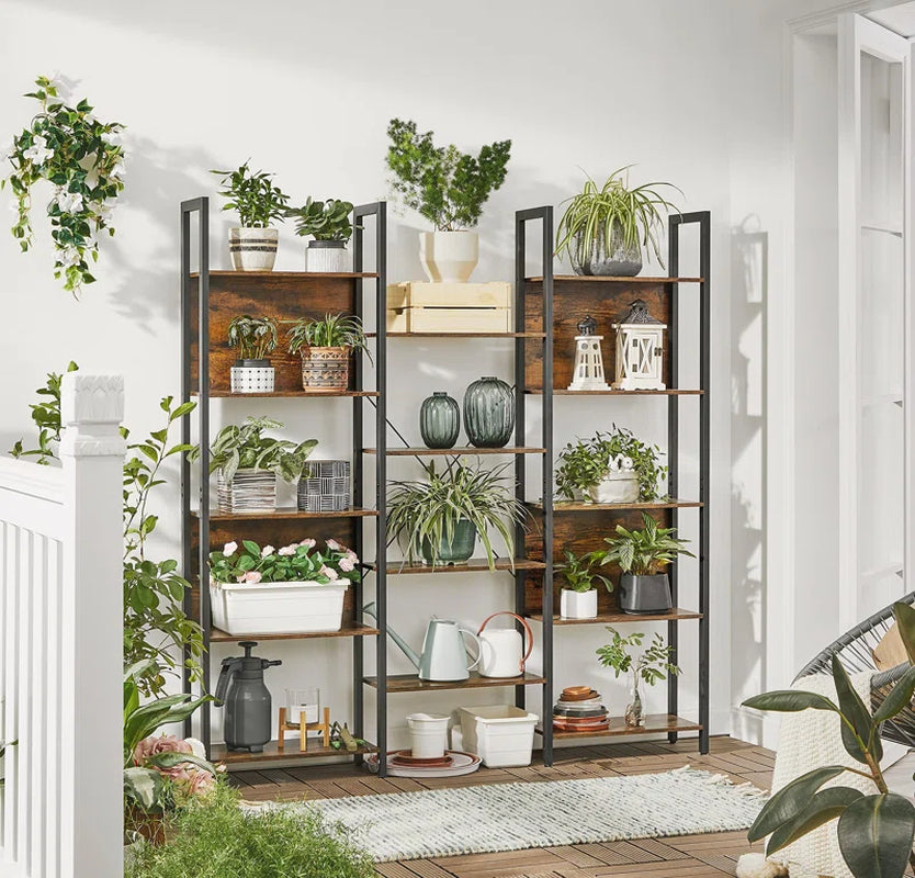Jaliyah 166Cm H X 158Cm W Steel Etagere Bookcase