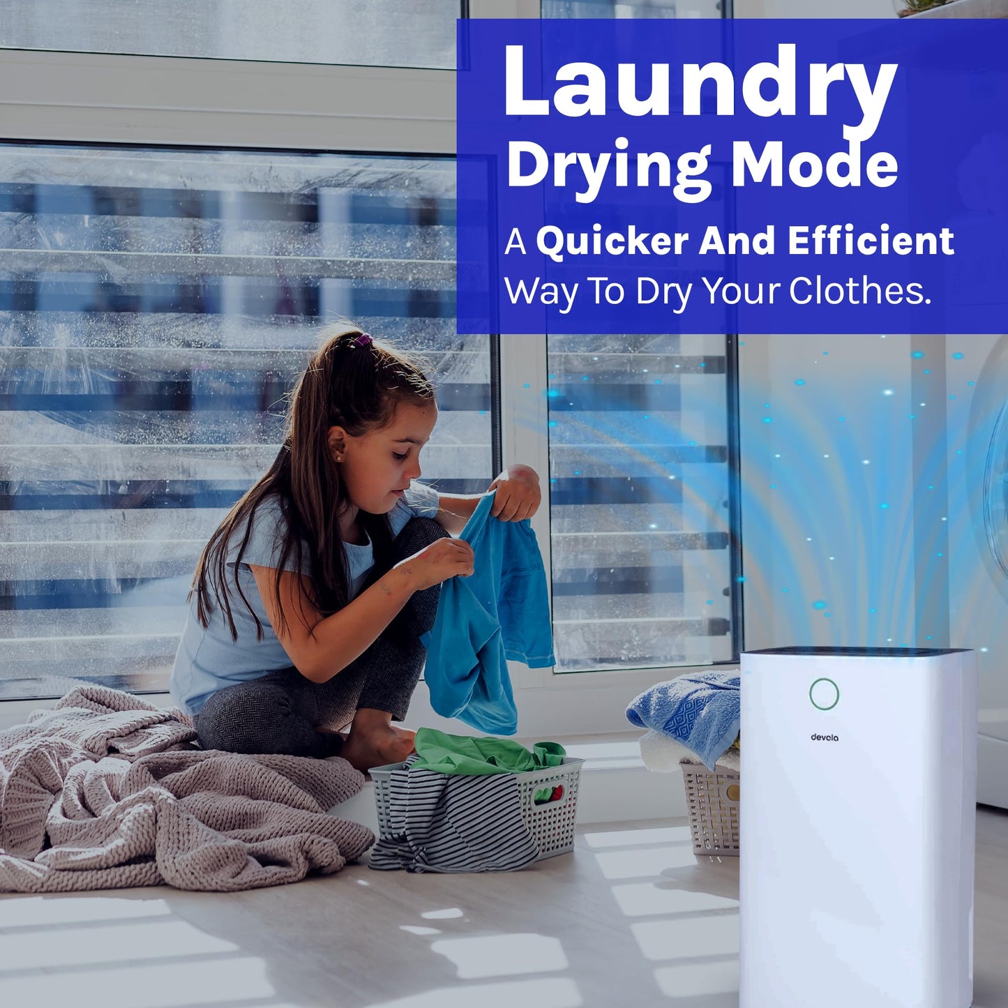12L Low Energy Dehumidifier with Laundry Drying Mode & Continuous Drainage