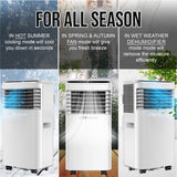 9000 BTU Portable Air Conditioner with Fan, Dehumidifier & Timer Function