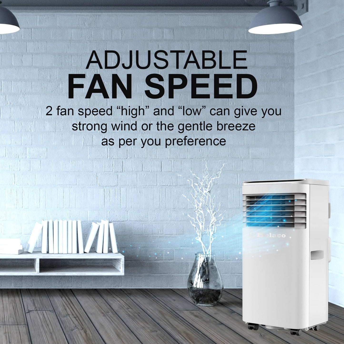 9000 BTU Portable Air Conditioner with Fan, Dehumidifier & Timer Function
