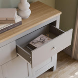 Arlington Sideboard, Buffet Table and Cupboard Cabinet, Grey & Oak