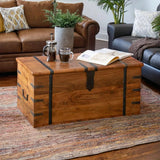 Balic Solid Wood Trunk Coffee Table with Storage