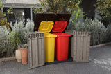 1200L Outdoor Garden Storage Shed with Piston Lid & Double Doors, Weather-Resistant Resin