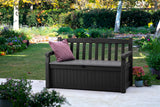 265L Outdoor Garden Storage Bench Box with Seating for 2, Weather Resistant Grey