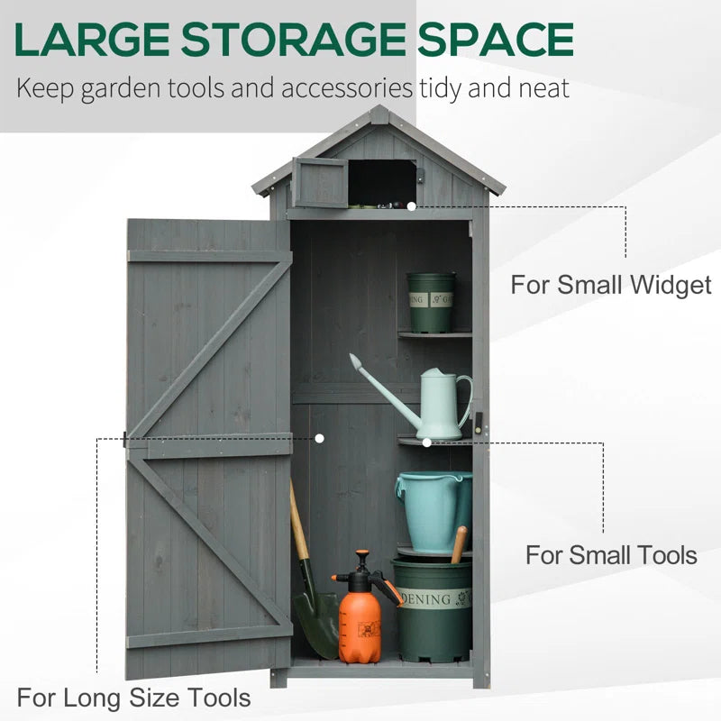 2.5 Ft. W X 1.8 Ft. D Solid Wood Tongue & Groove Steep Slope Tool Shed