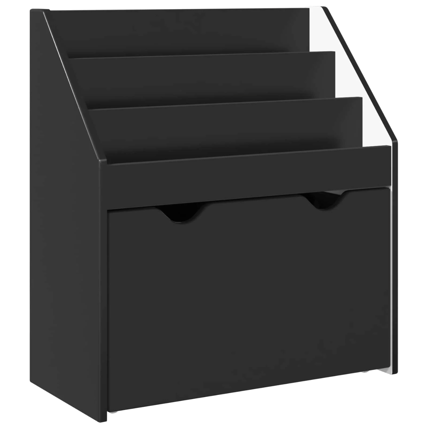 Modern Black Kids Bookshelf with Drawer, Engineered Wood, 60 × 29.5 × 69 cm
