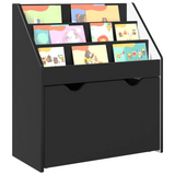 Modern Black Kids Bookshelf with Drawer, Engineered Wood, 60 × 29.5 × 69 cm