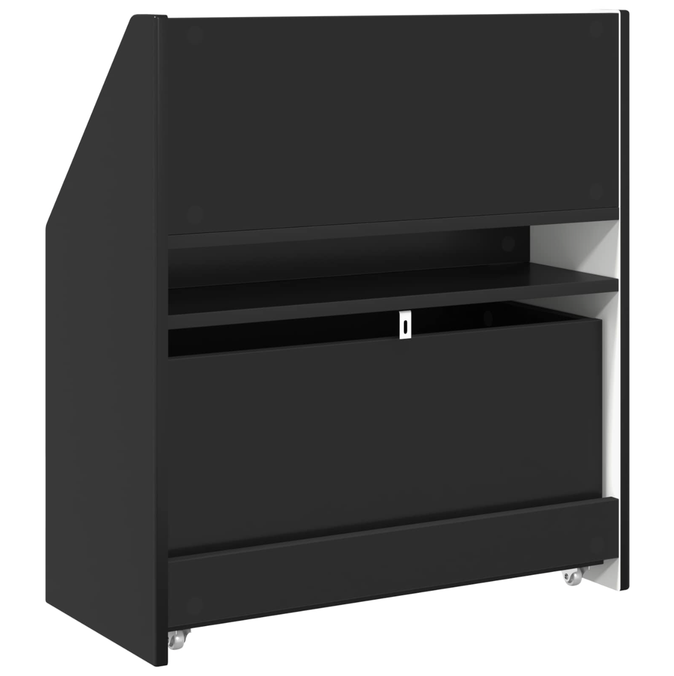 Modern Black Kids Bookshelf with Drawer, Engineered Wood, 60 × 29.5 × 69 cm