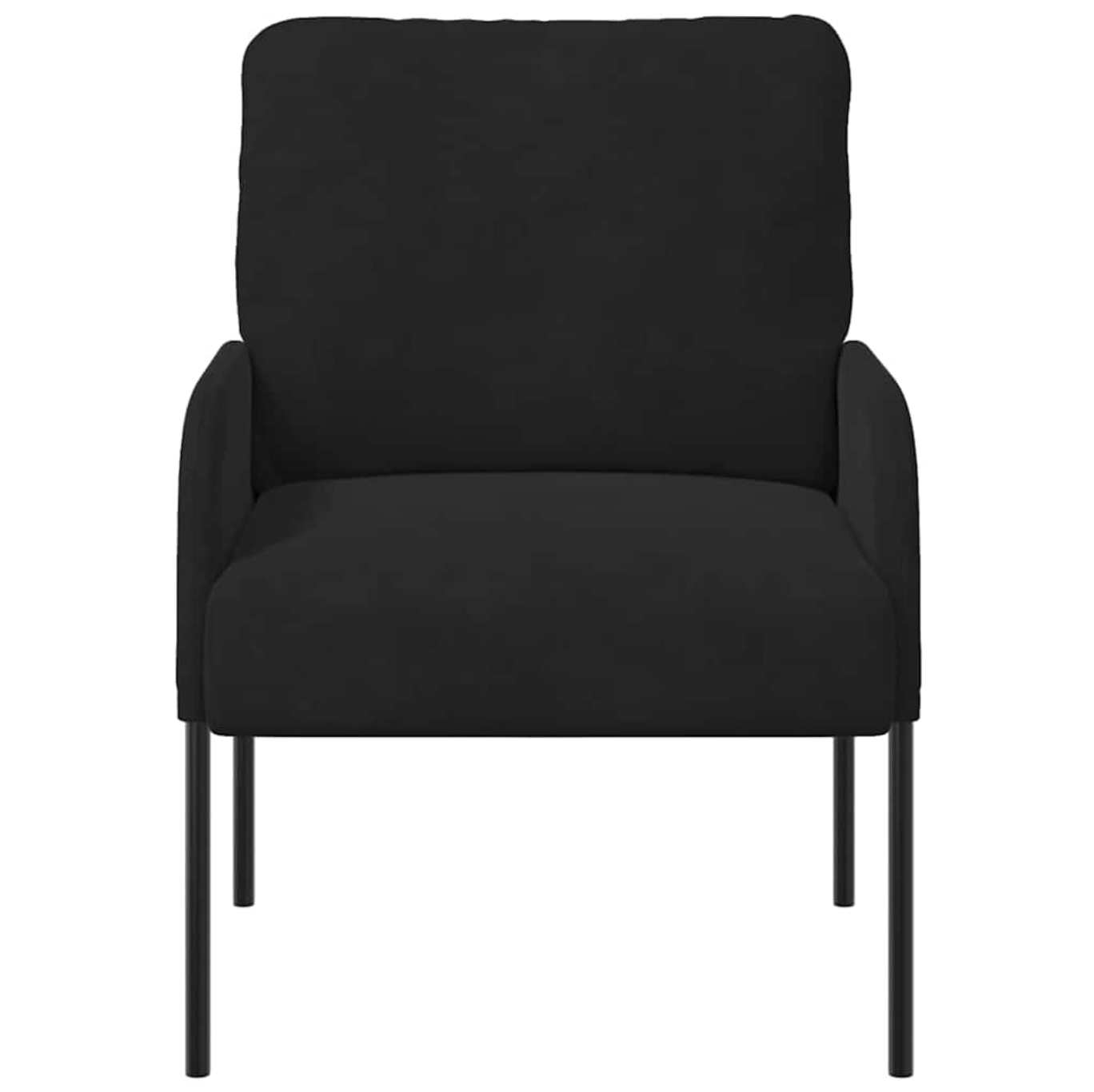 Modern Black Fabric Sofa with Metal Legs and Padded Cushions, 60 × 56 × 80 cm