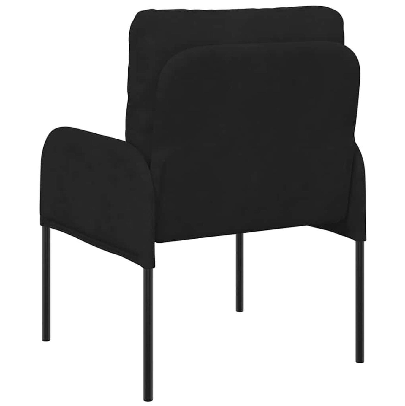 Modern Black Fabric Sofa with Metal Legs and Padded Cushions, 60 × 56 × 80 cm