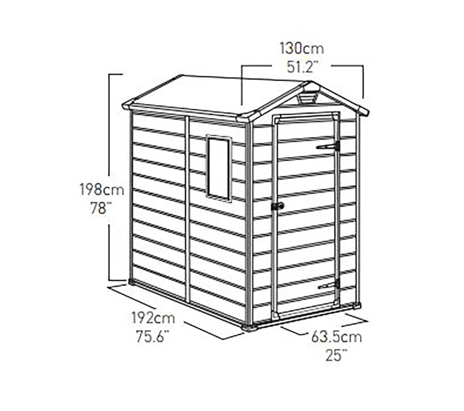 Manor 4 Ft. W X 6 Ft. D Apex Outdoor Garden Shed