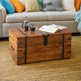 Balic Solid Wood Trunk Coffee Table with Storage