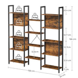 Jaliyah 166Cm H X 158Cm W Steel Etagere Bookcase