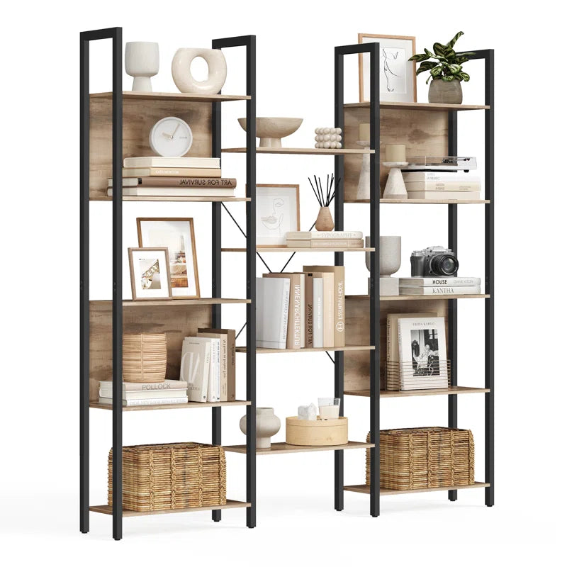 Jaliyah 166Cm H X 158Cm W Steel Etagere Bookcase