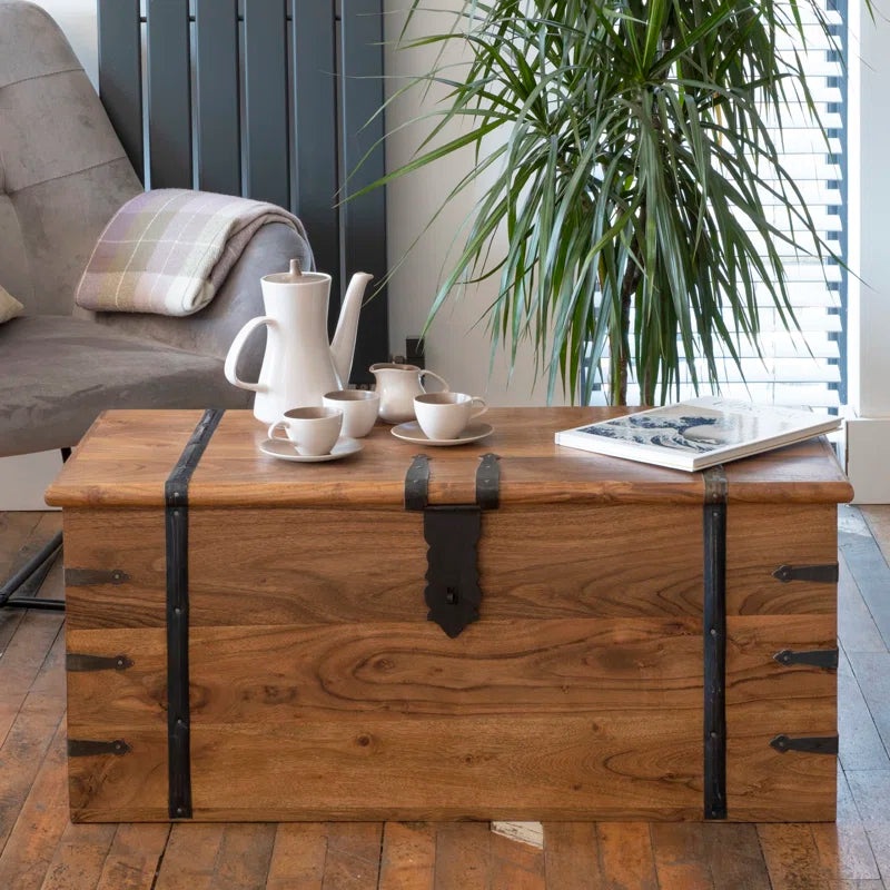 Balic Solid Wood Trunk Coffee Table with Storage
