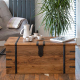 Balic Solid Wood Trunk Coffee Table with Storage
